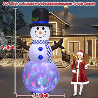 2,44m Aufblasbarer LED Schneemann Weihnachtsdeko Garten Farbwechsel XXL