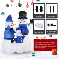 Schneemann Weihnachtsdekoration LED Selbstaufblasend 180cm Gebläse