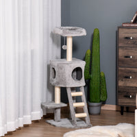 Kratzbaum 120 cm Katzenturm Katzenbaum Spielball Sisalstämme Plattform Treppe