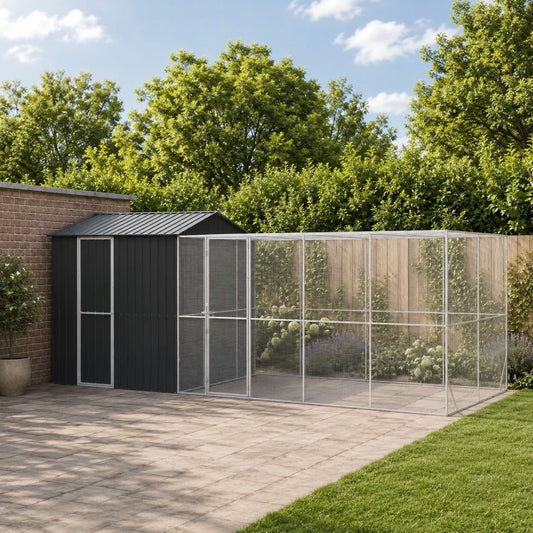 XXL Voliere Vogelkäfig Vogelvoliere Stahl Vogelhaus 635x304x247cm