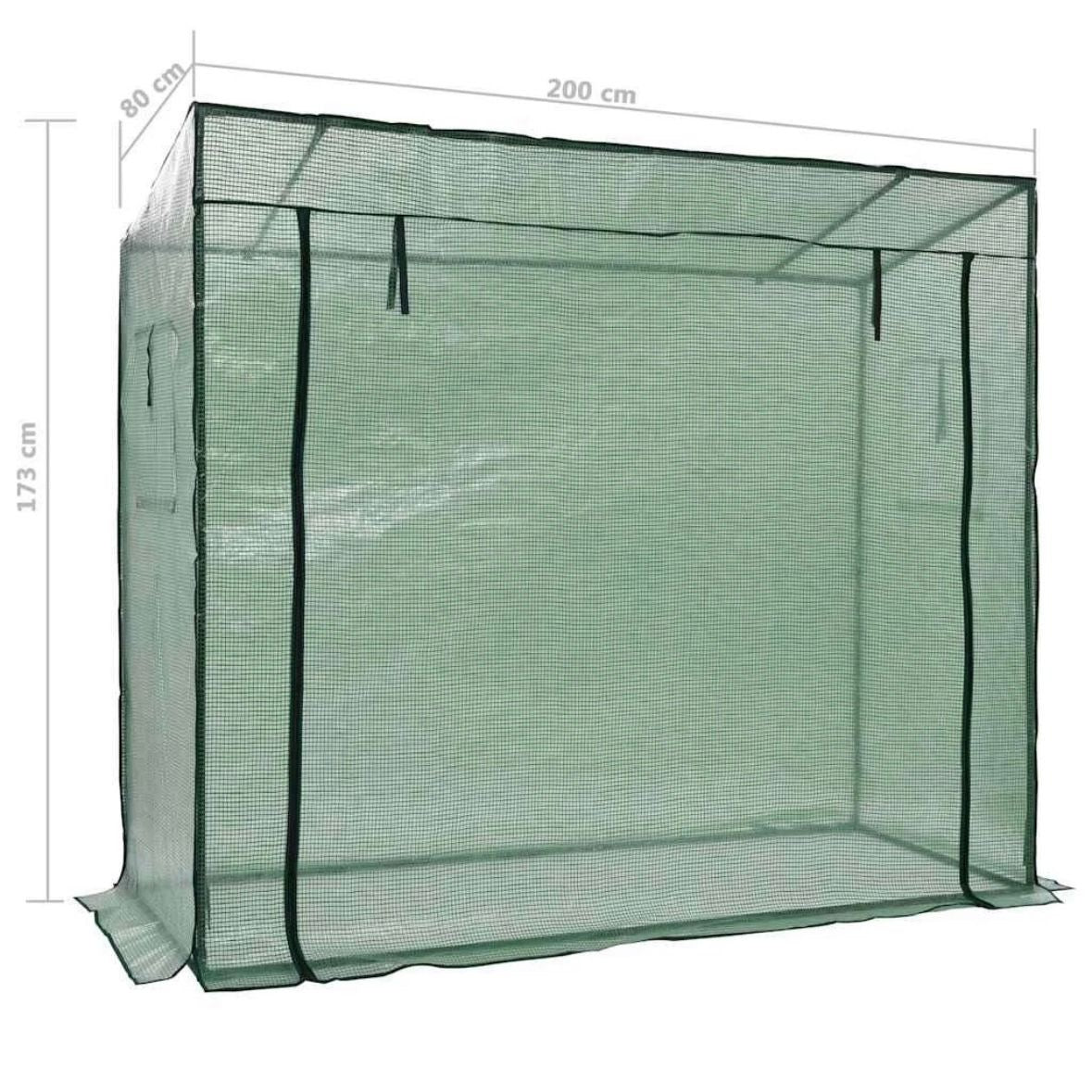 Gewächshaus Begehbar Foliengewächshaus Tomatenhaus 200x80x173 cm