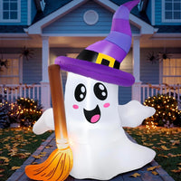 Aufblasbare Halloween Geisterdeko Dekoration Geist Besen