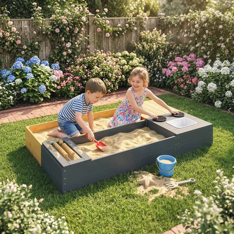 Sandkasten 2-teilig 150x90cm Sandkiste Outdoor Spielgeräte