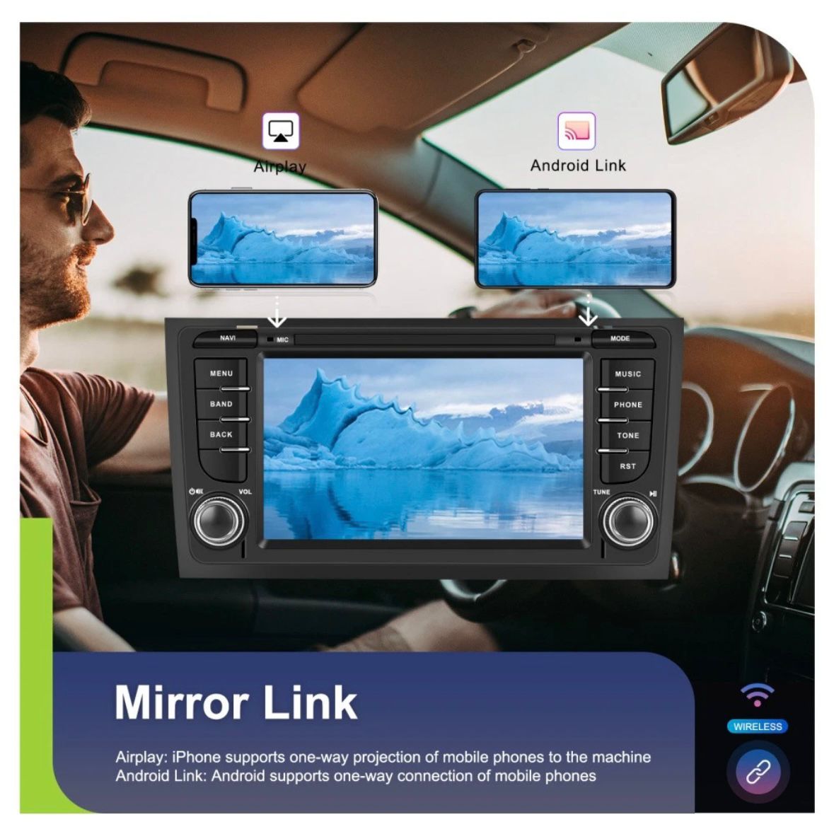 Autoradio für AUDI A6 C5 1997-2004 Android 15 GPS WIFI 4G+64G RDS
