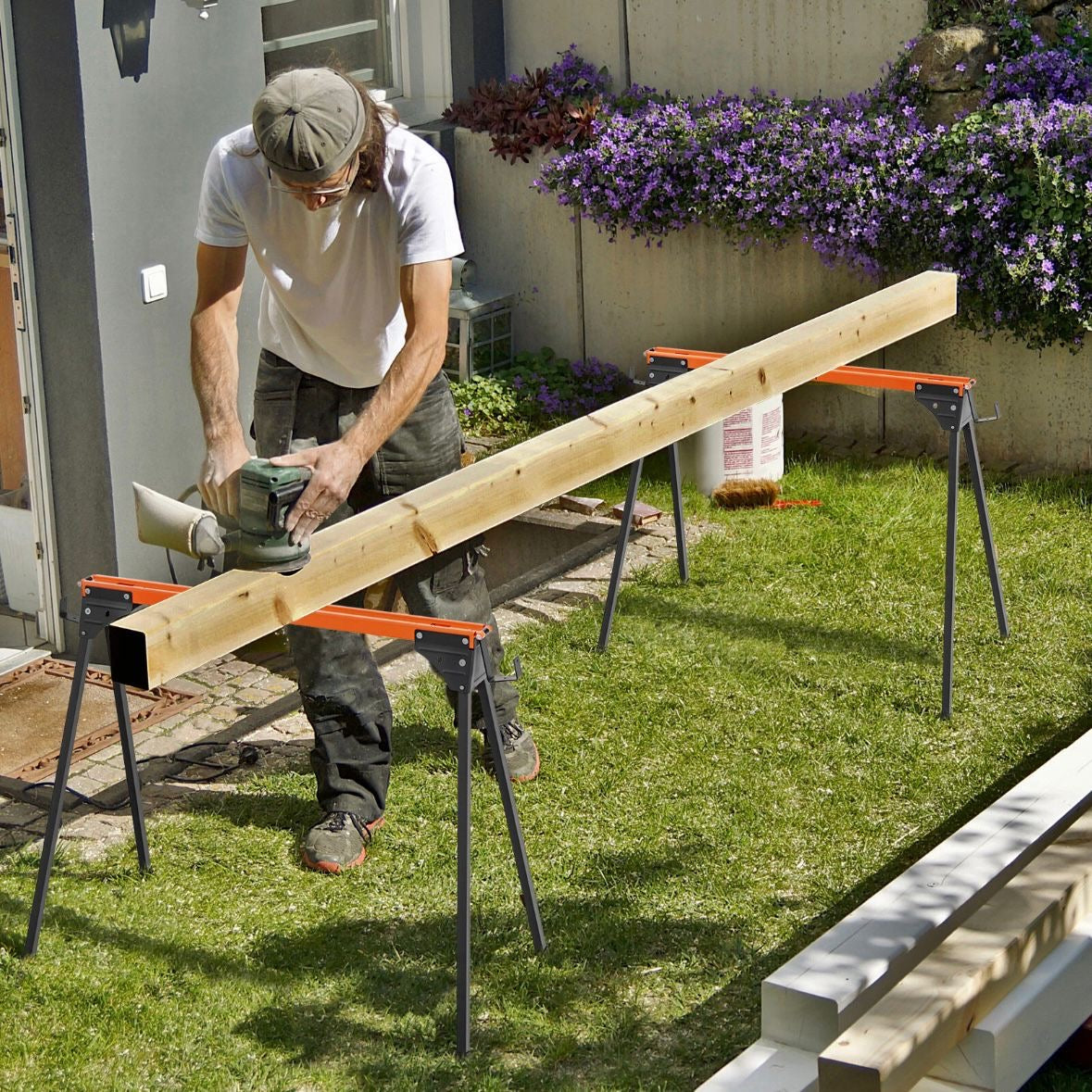 2x Sägebock Arbeitsbock Klappbar Gerüstbock 500kg belastbar Klappbock