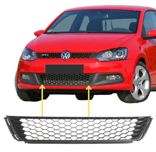 Stoßstange Gitter Blende Vorne Mitte Unten für VW Polo 6R GTi  6R0853677C9B9