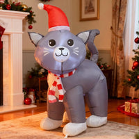 122cm Aufblasbare LED Katze Weihnachten Figur Dekoration