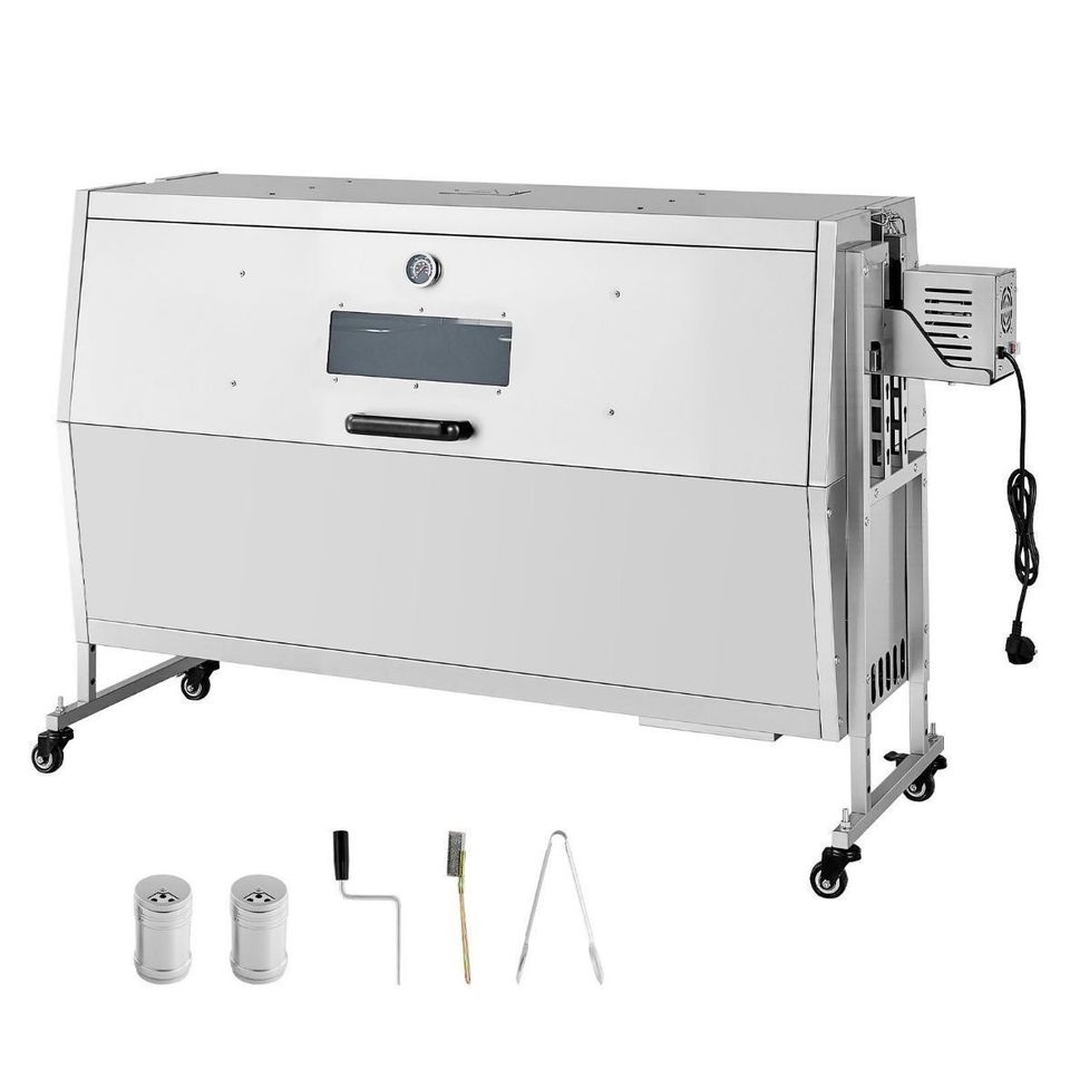 Spanferkel Grill Drehspieß Rotisserie XXL 60kg Edelstahl Elektrisch Grillrost