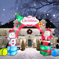 Aufblasbarer LED Weihnachtsbogen 380cm XXL Schneemann Weihnachtsdeko
