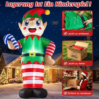 3,6m Aufblasbarer Weihnachtself Zuckerstange LED Beleuchtung