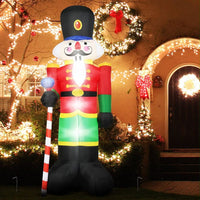 240cm Nussknacker Soldat Aufblasbar LED Beleuchtung Weihnachtsdekoration