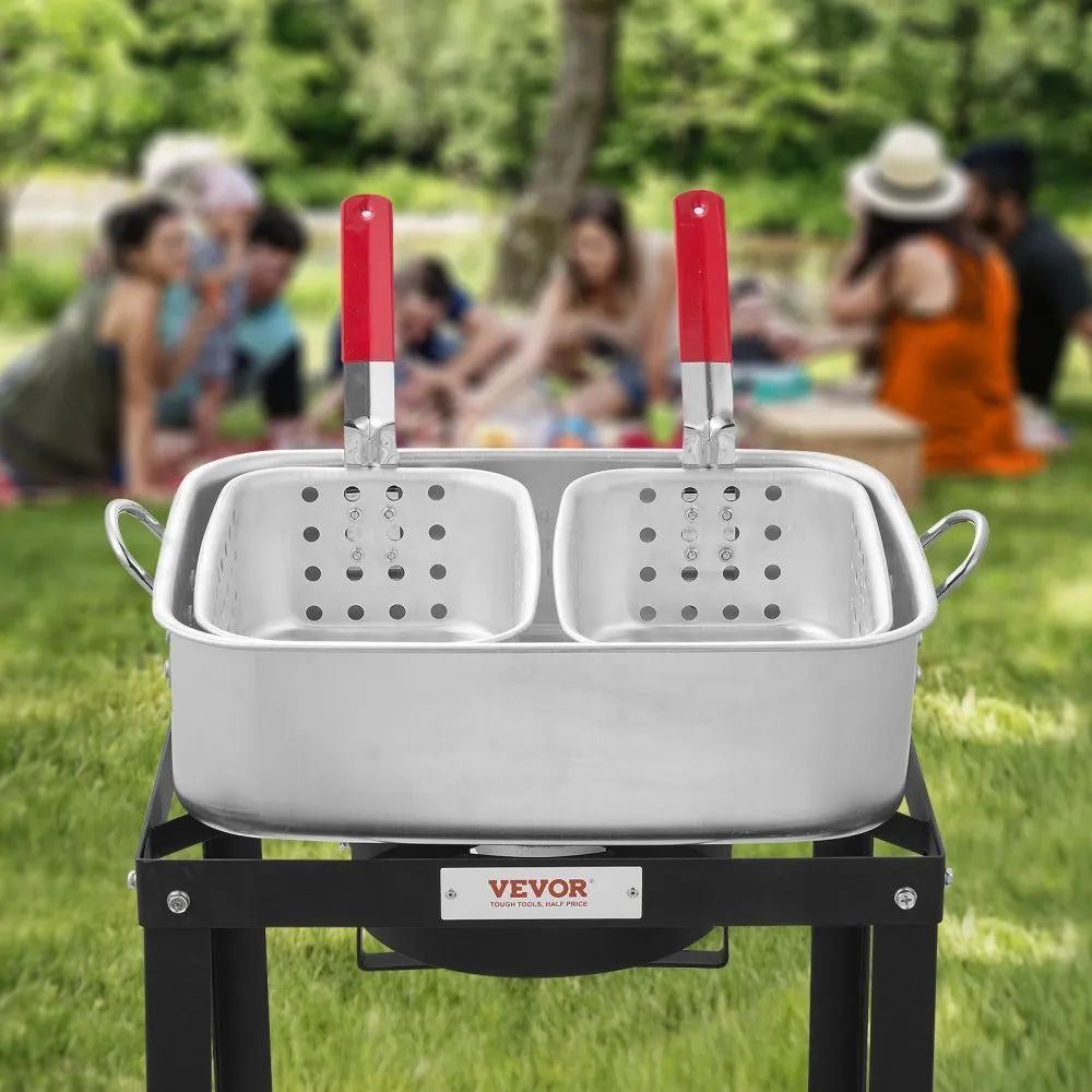 Outdoor Gas Fritteuse Hähnchenfritteuse mit 2 Körben Kochen