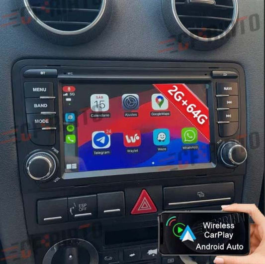 Autoradio Android 15 GPS Navi WIFI Bluetooth Carplay 7 Zoll 64GB
