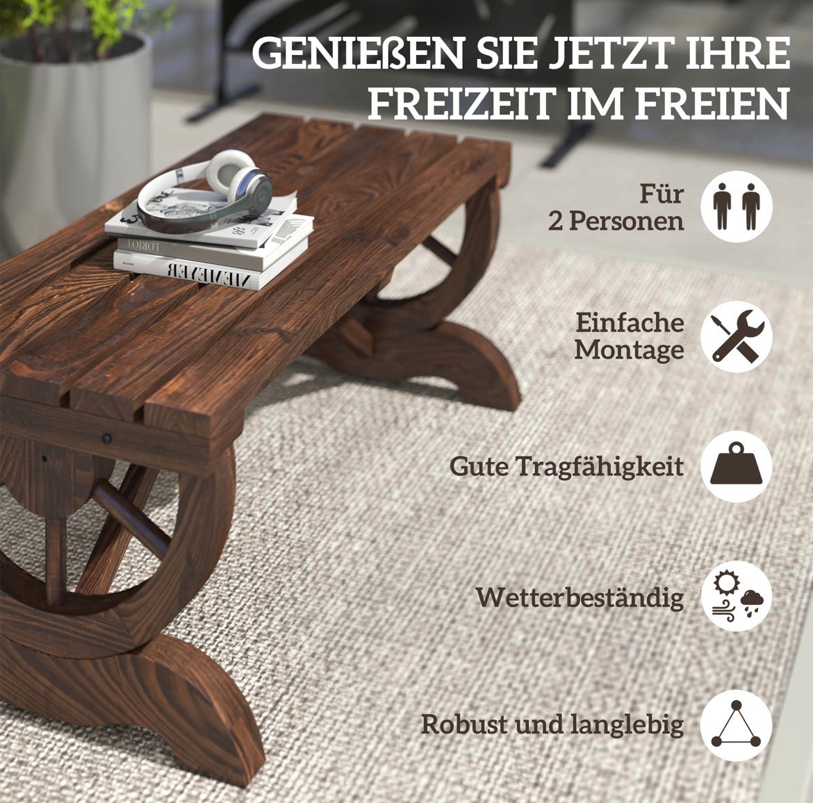 Gartenbank Wetterfest Sitzbank Holzbank Gartenmöbel