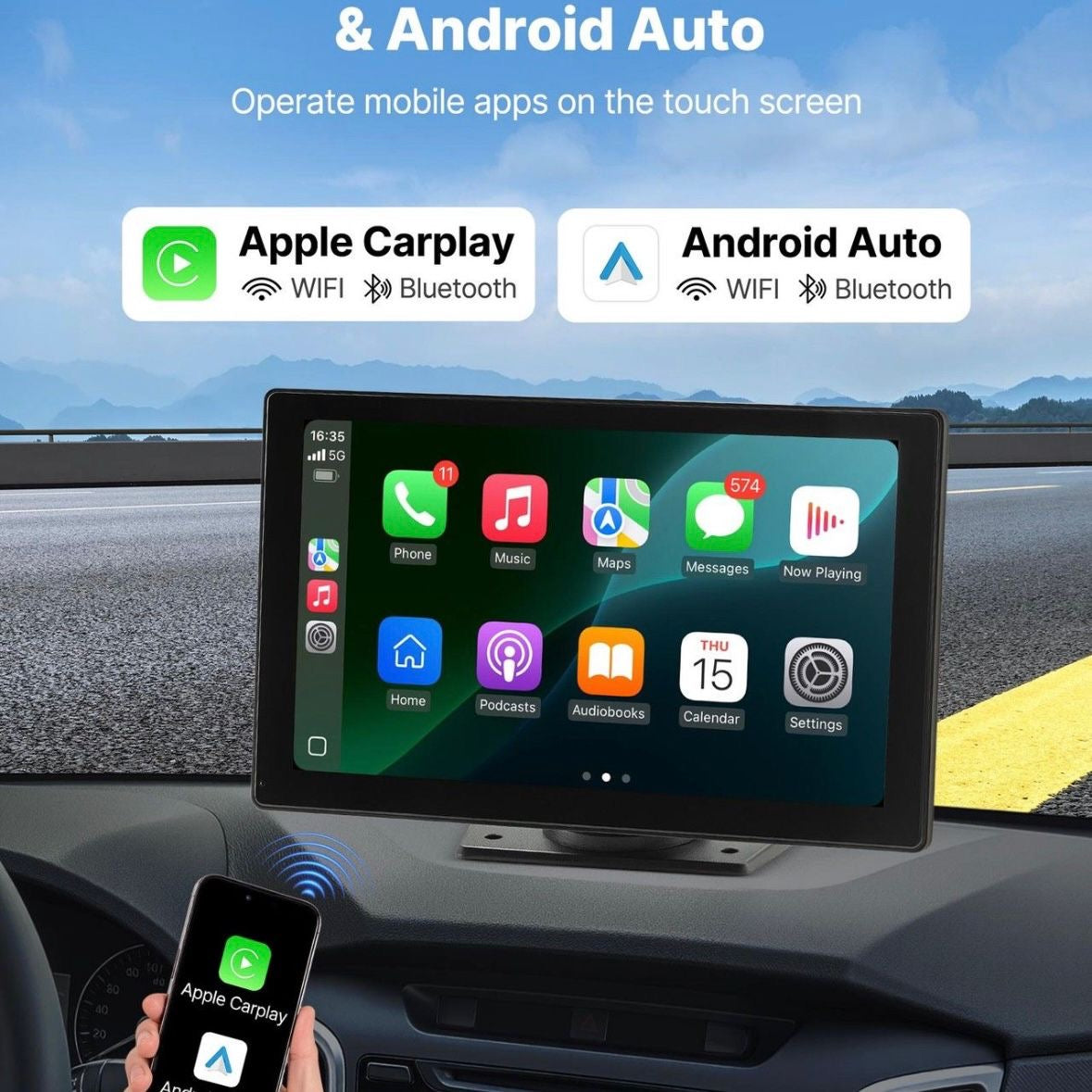 Autoradio CarPlay Touchscreen 228,6mm
Android Front-/Rückkamera
