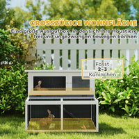 Hasenstall 2 Ebenen klappbar Dach Kaninchenstall Vollholz