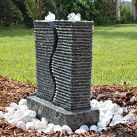 Granit Springbrunnen Wasserspiel LED Beleuchtung Gartenbrunnen