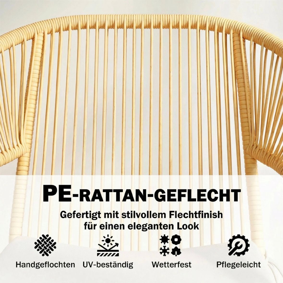 3tlg Rattan Bistroset Gartenmöbel Set 2 Gartenstühle Möbelset