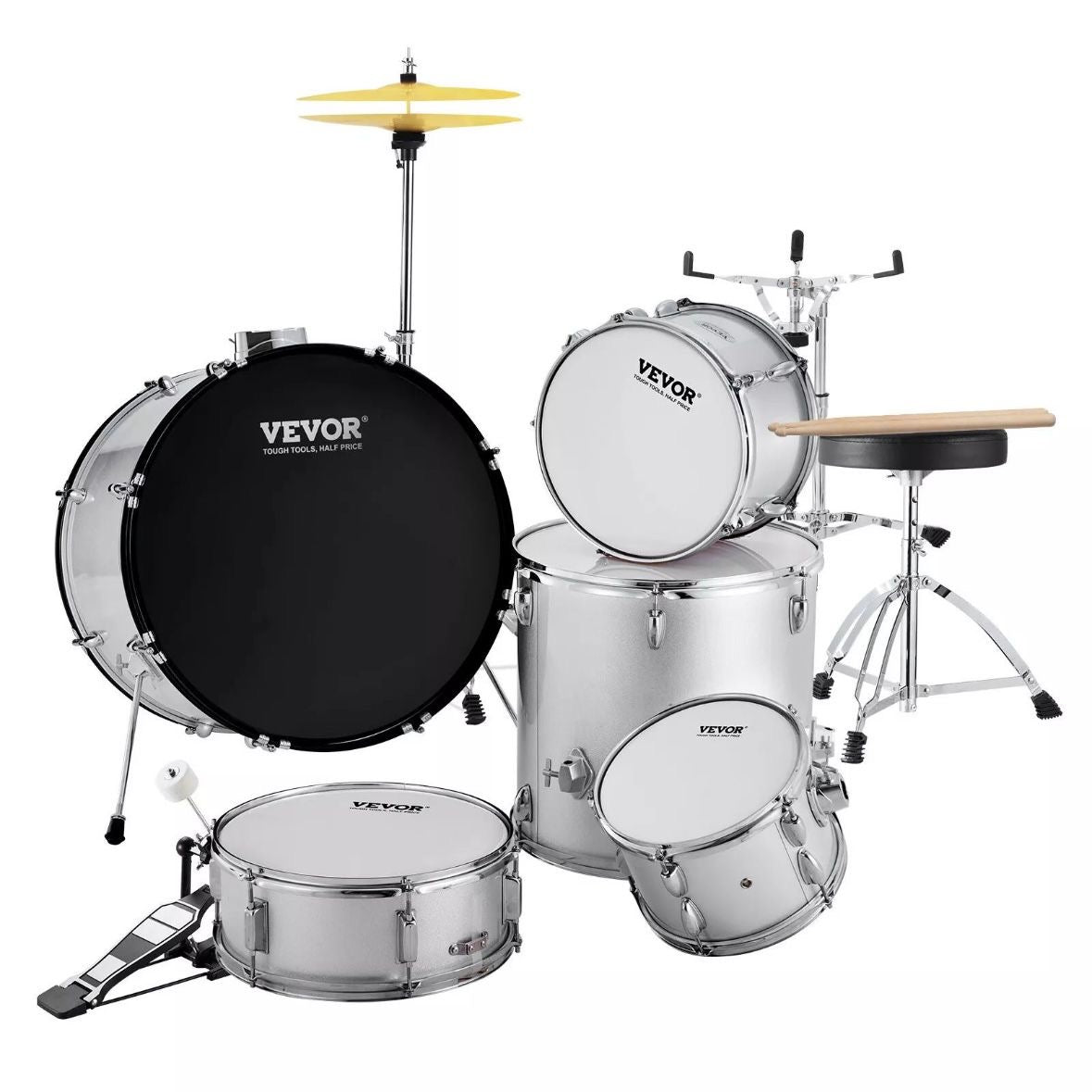 5 teilig Schlagzeug Set Drumset