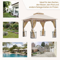 Pavillon Gartenpavillon Partyzelt Festzelt Gartenzelt Doppeldach 3x3m