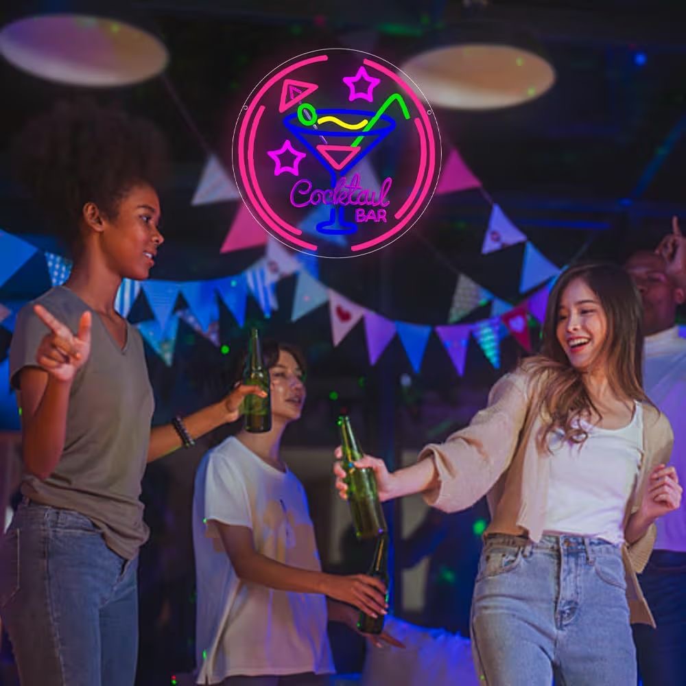 LED Neon Schild Cocktail Bar Neonlicht USB Club Drink