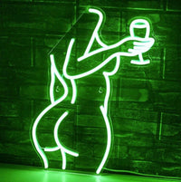 LED Neonschild Lady Back Leuchtschild Dimmbar USB Zimmer Deko Wandmontage