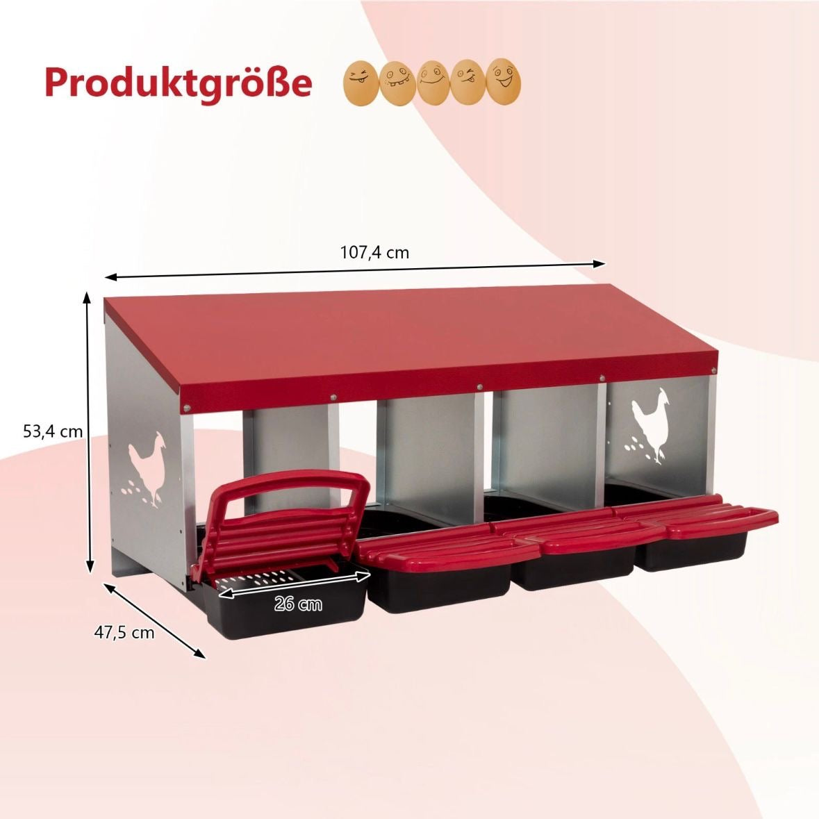 4er Legenest Hühnernest Brutnest Legebox für Hühner