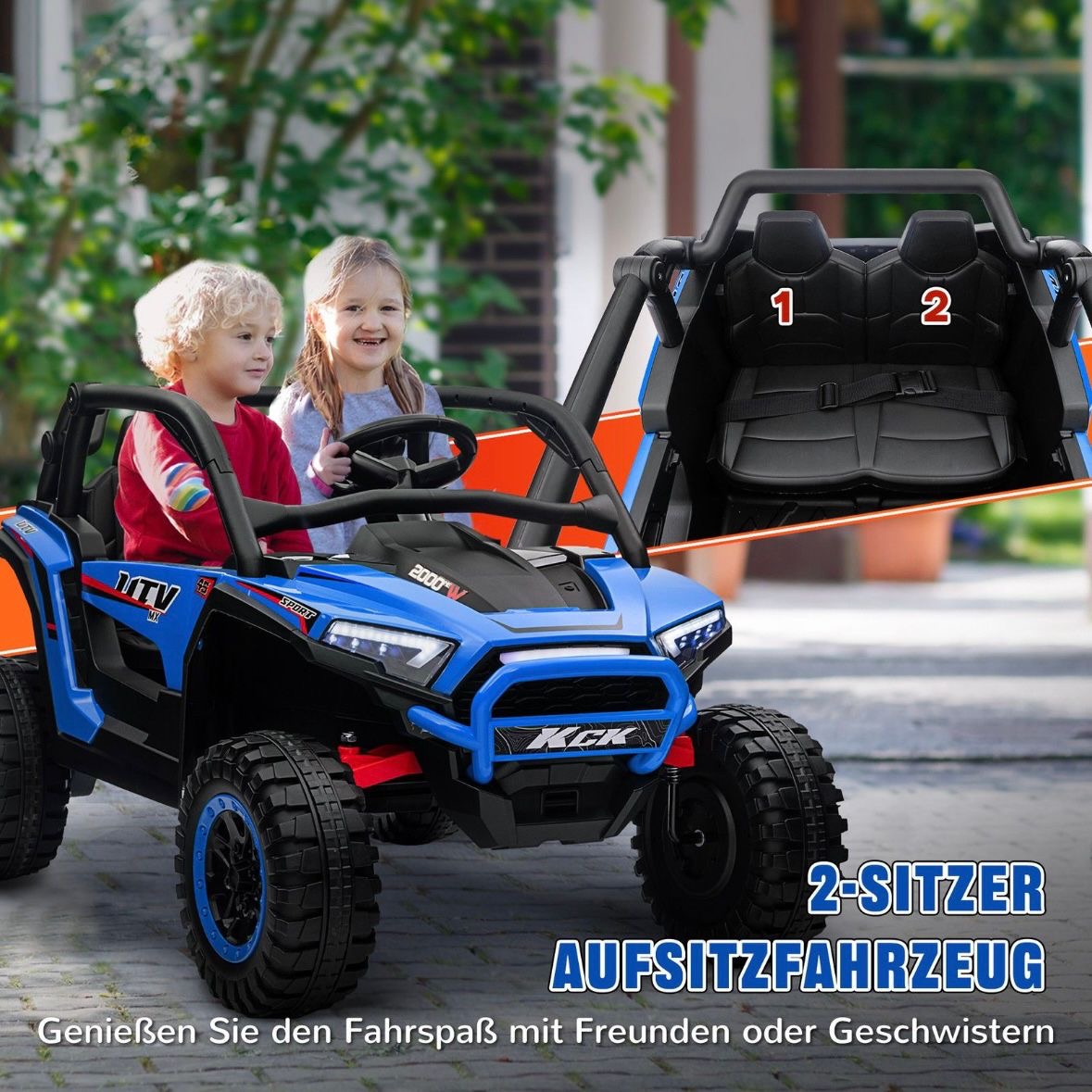 Elektro Kinderauto Geländewagen 2,4G Fernbedienung 5-7 km/h Auto