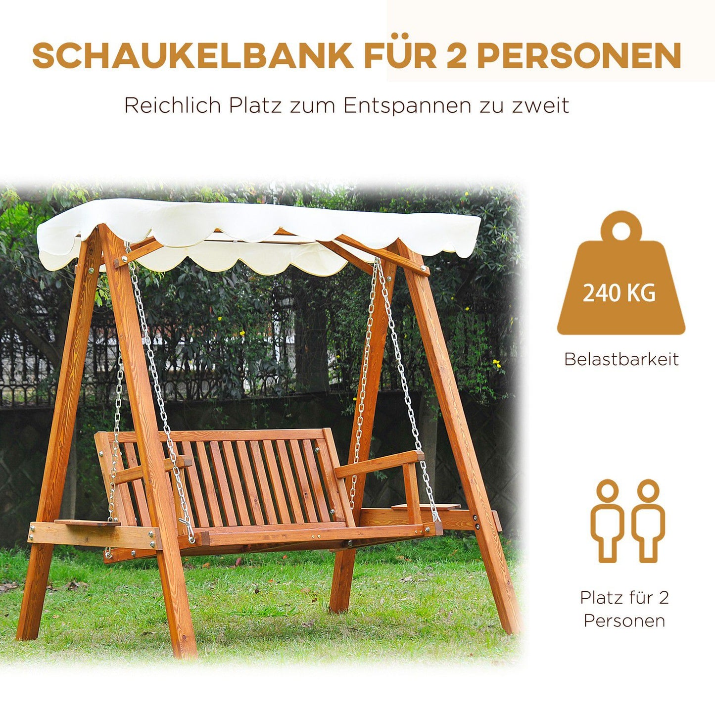 Hollywoodschaukel Gartenschaukel Schaukelbank Schaukel 240kg