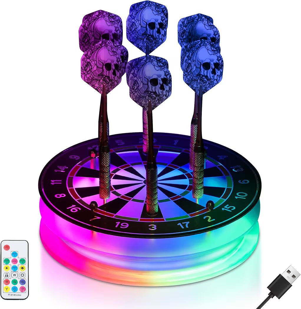 LED Dartständer Acryl Multicolor mit Fernbedienung Darten Dekoration