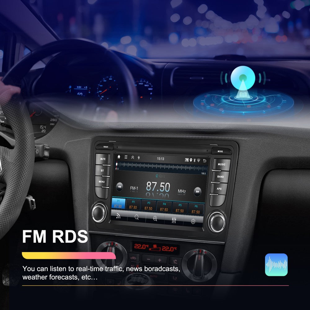 Autoradio Android 15 GPS Navi WIFI Bluetooth Carplay 7 Zoll 64GB