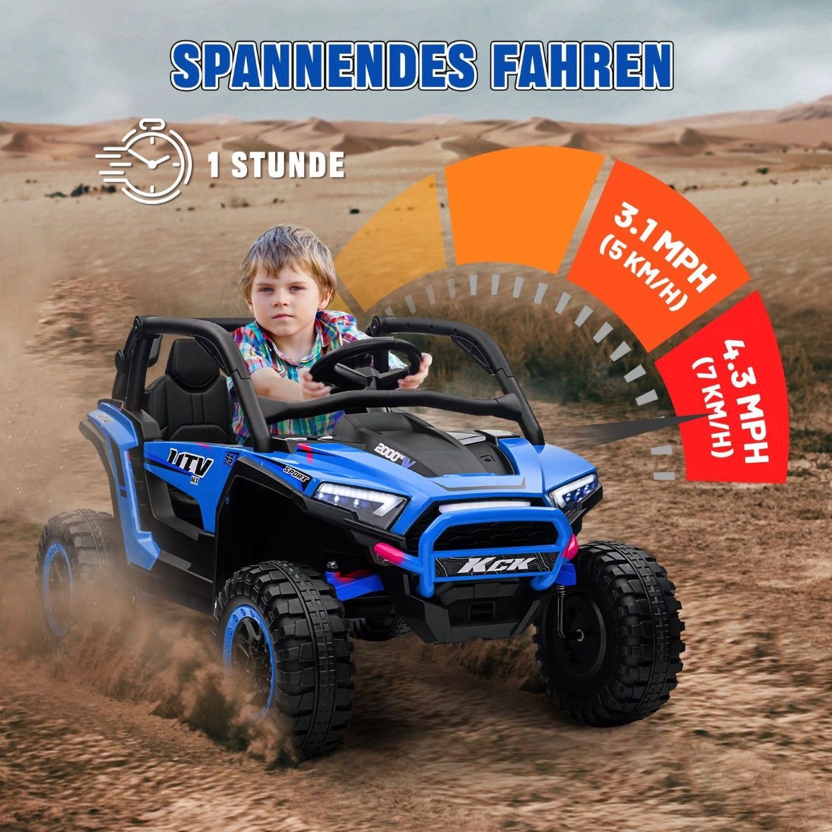 Elektro Kinderauto Geländewagen 2,4G Fernbedienung 5-7 km/h Auto