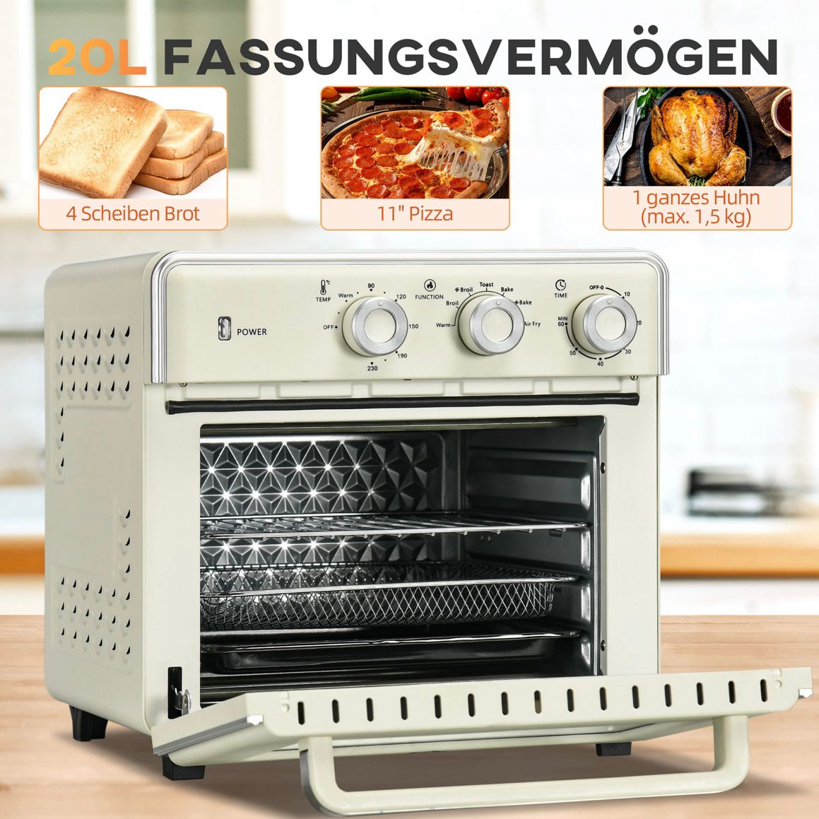 Miniofen Backblech Backrost 1400W 
Küchenarmaturen Küche