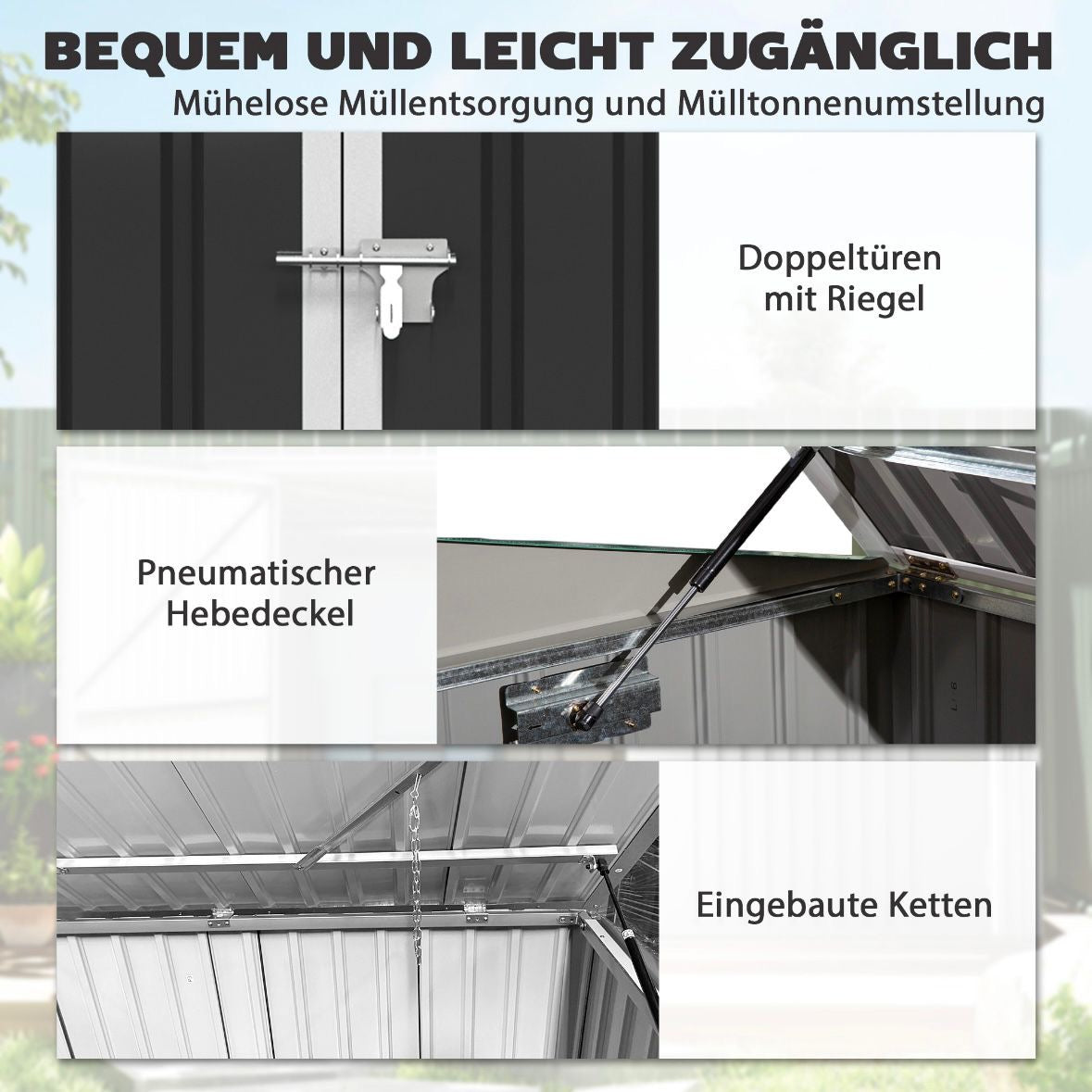 Mülltonnenbox 2x Mülltonnen Gartenbox Müllbox Tonnen Garten