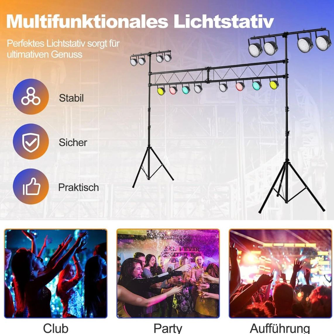 3,5m Lampensaktiv DJ-Lichtstativ Beleuchtung Beleuchtungsativ T-Stange
