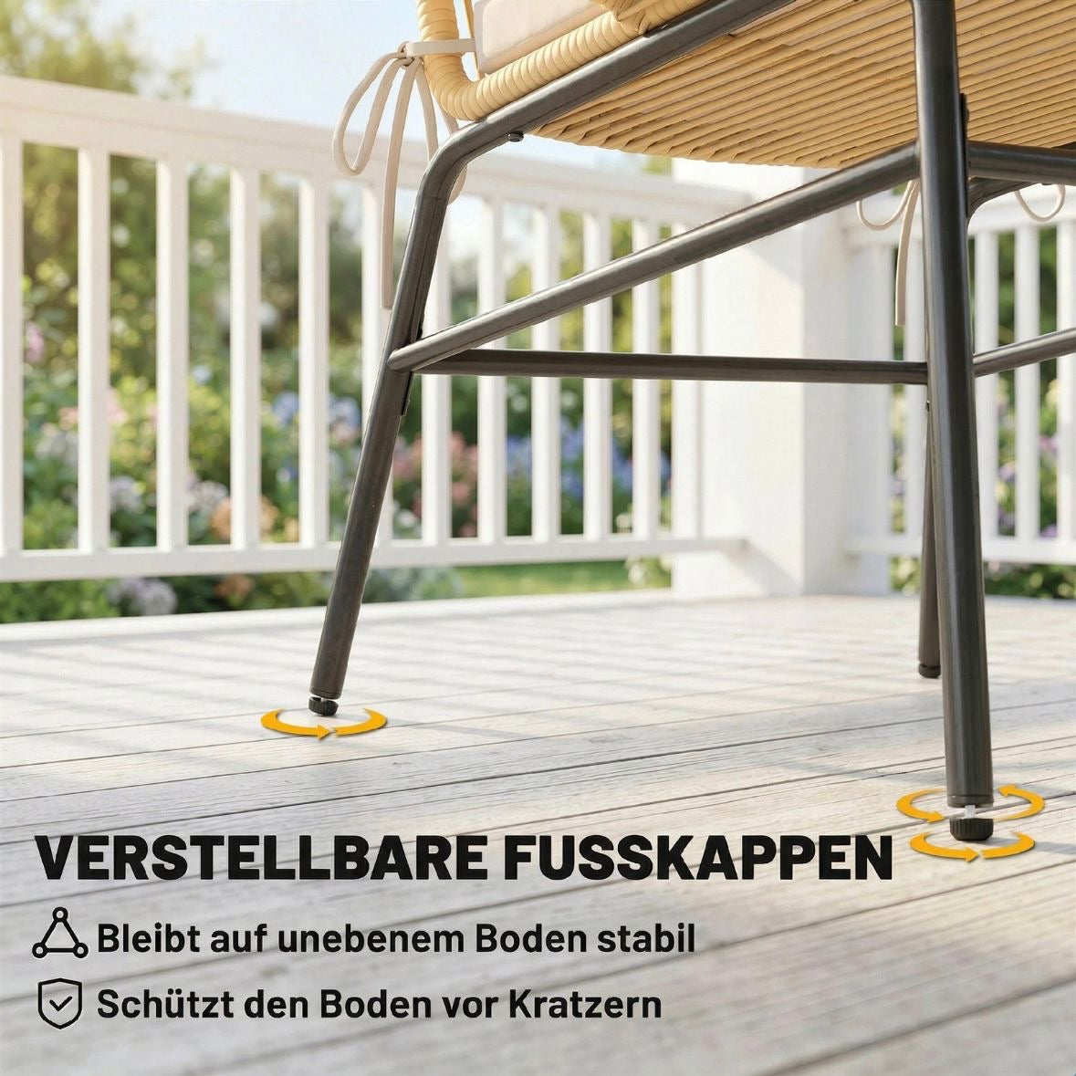 3tlg Rattan Bistroset Gartenmöbel Set 2 Gartenstühle Möbelset
