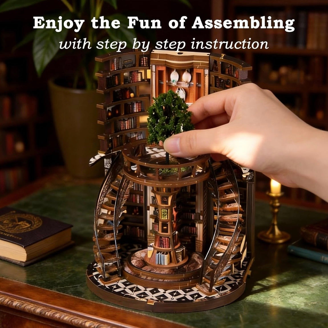 DIY Book Nook Miniatur Bibliothek LED Beleuchtung Dekoration