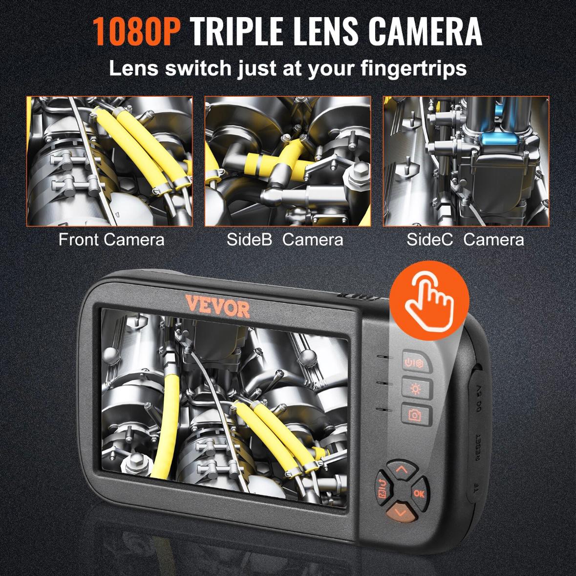 Endoskopkamera 3 Linsen 1080P 5m Display