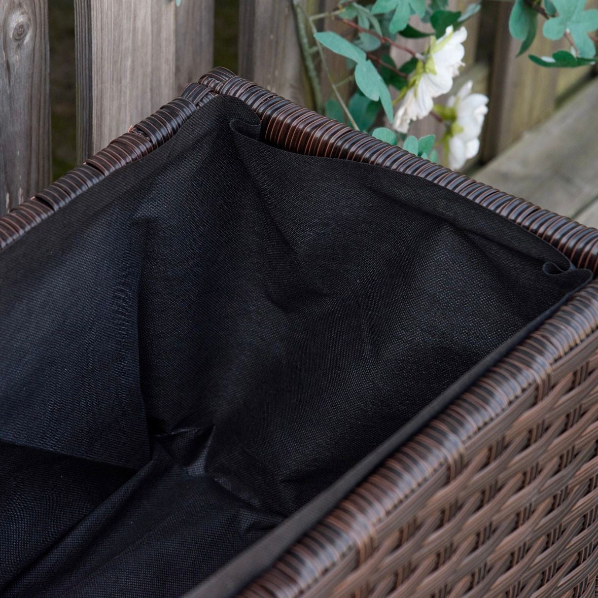 Poly Rattan Hochbeet Rollen Pflanzkasten Blumenbeet Beet