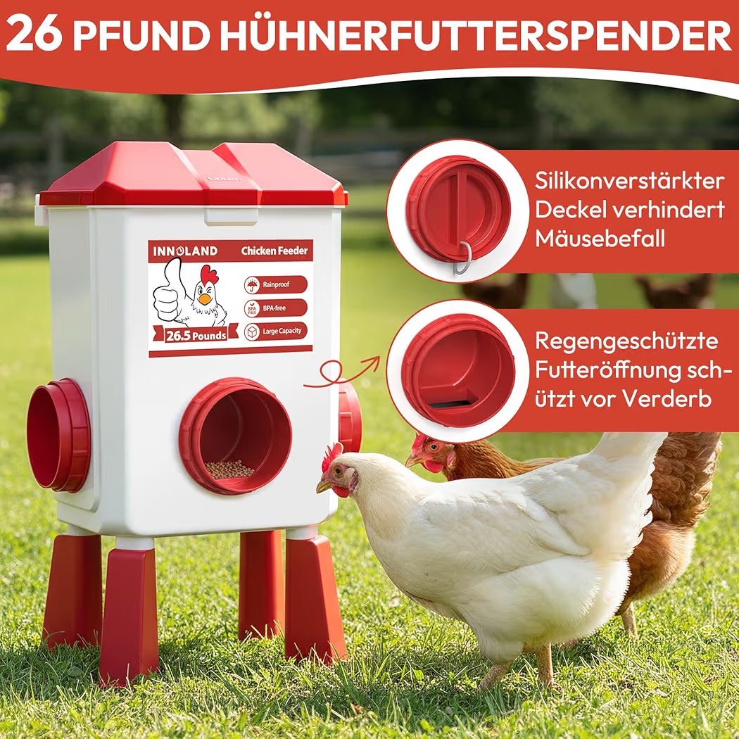 Hühner Futterautomat 12kg Hühnertränke 11L Hühnerstall Stall