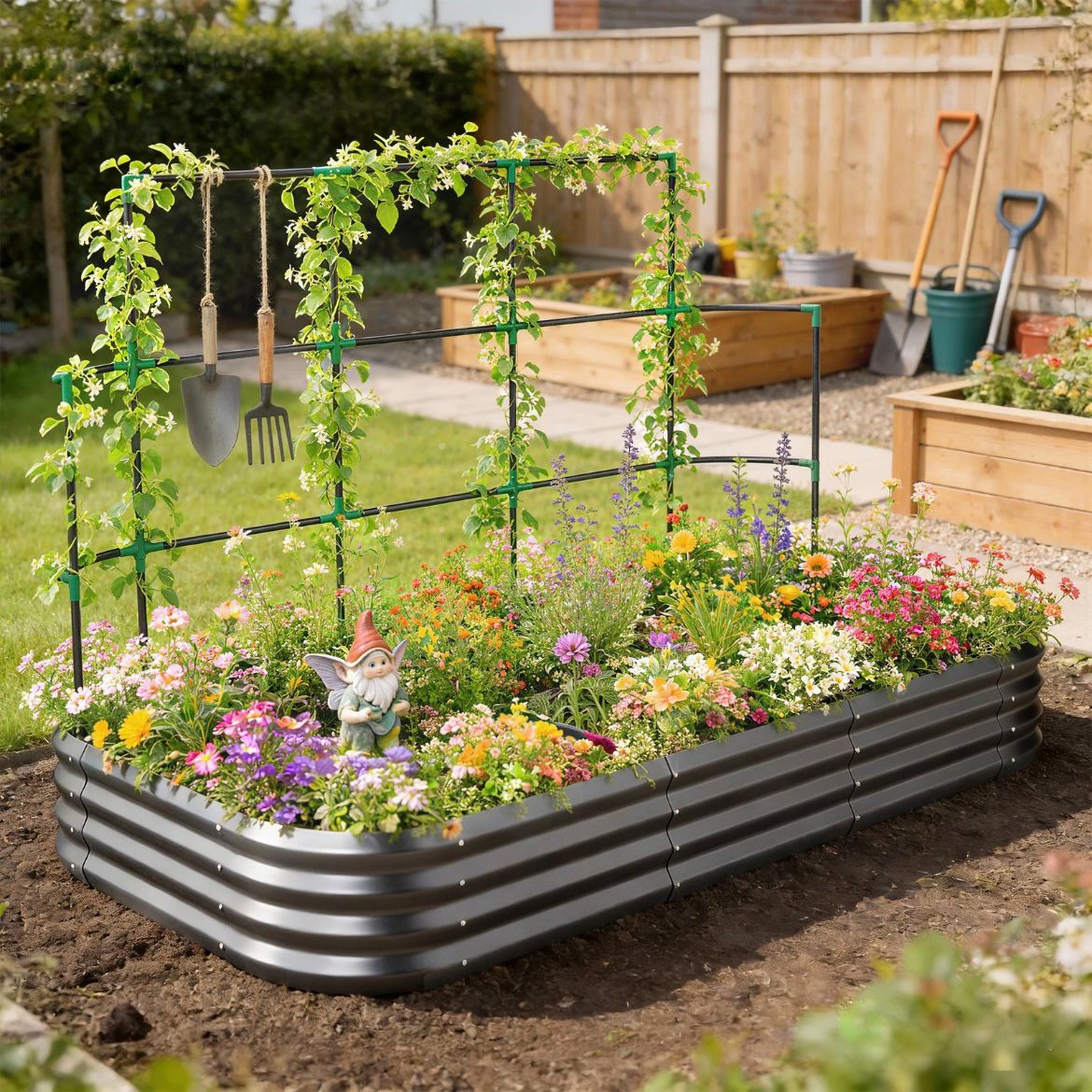 Hochbeet Rankgitter Pflanzkasten Handschuhe Gartenpflege Pflanzenbeet