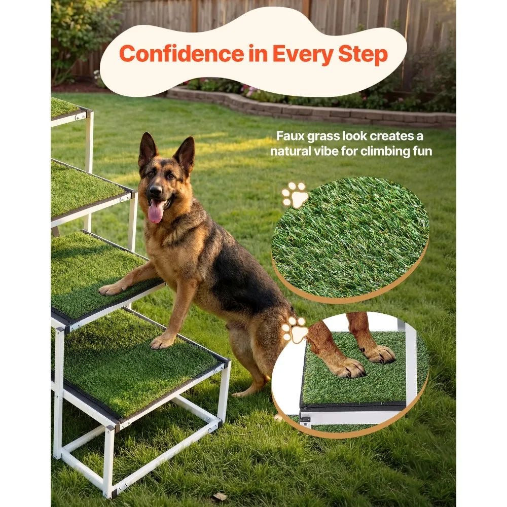 Hundetreppe Auto Einstiegshilfe Hundeleiter 4 Stufen Kunstrasen 90 kg