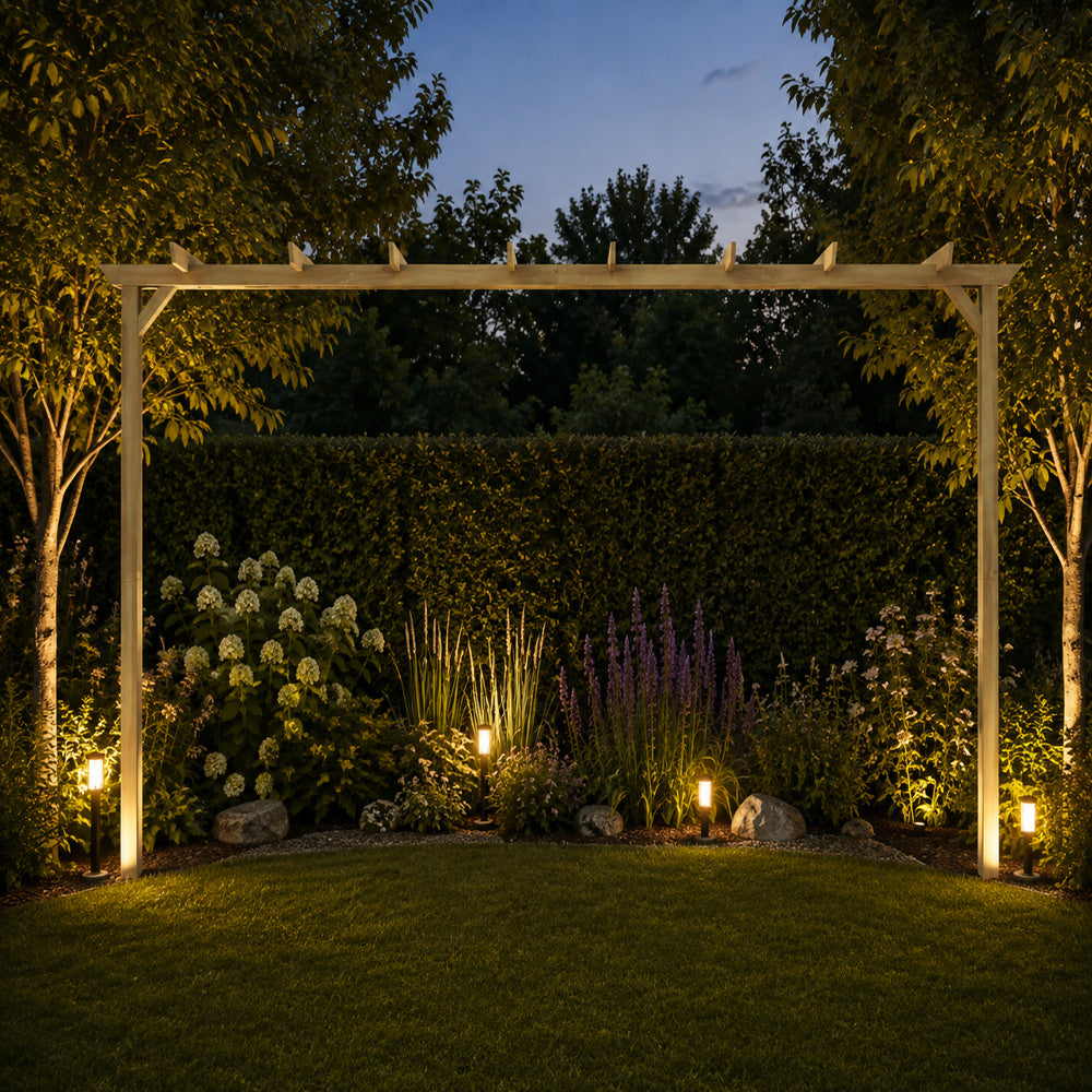 Pergola Pavillon Rosenbogen Spalier Kiefernholz Imprägniert 200x200x60cm