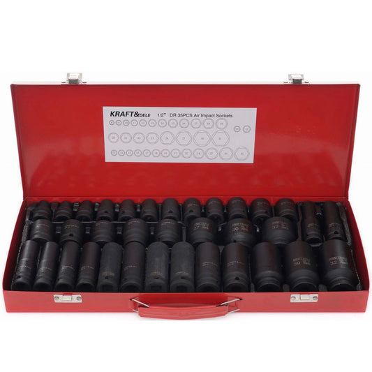 35tlg Schlagschrauber Nuss Set 1/2” Schrauber Schlagnüsse