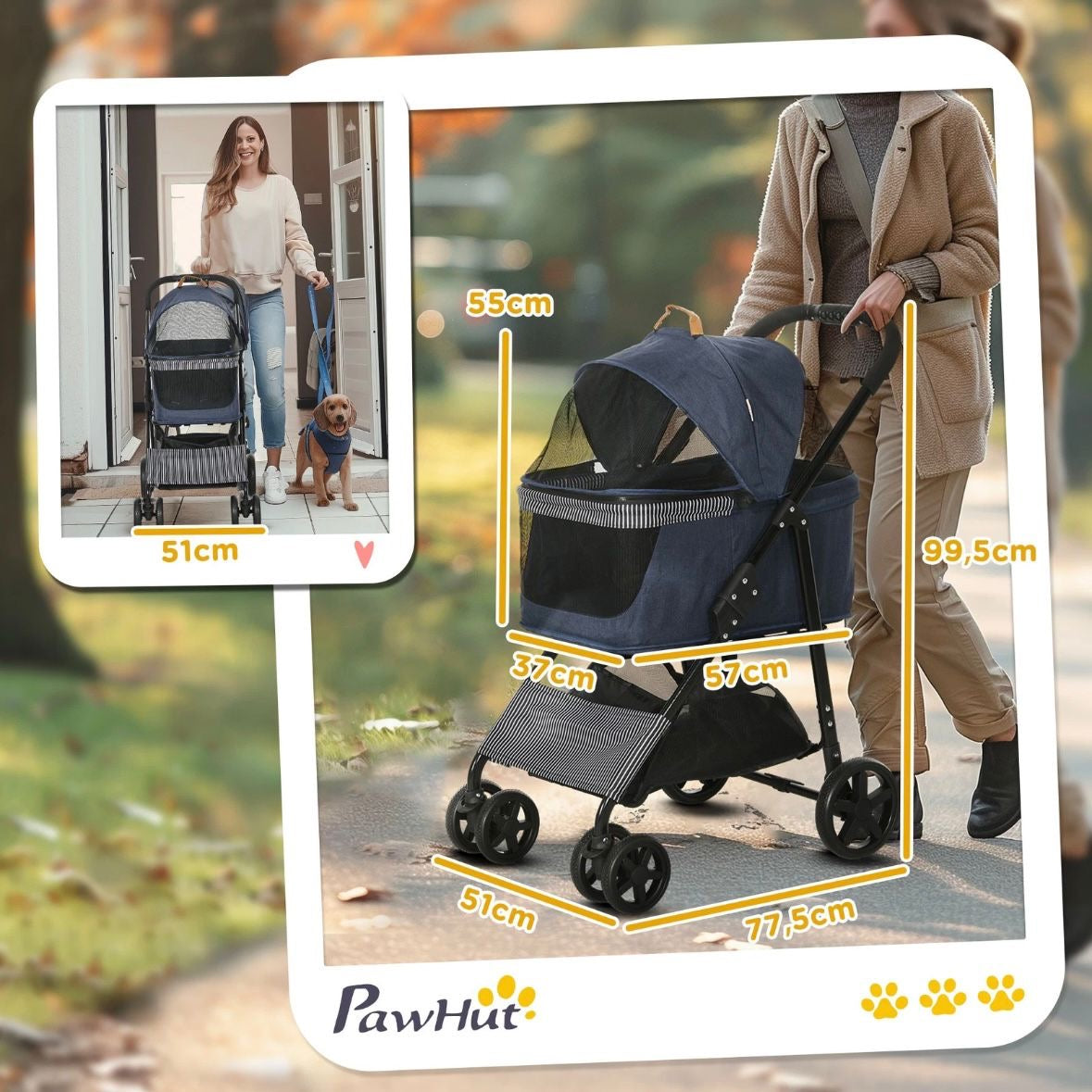 2in1 Hundebuggy Transporttasche Haustiere Katzenbuggy