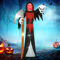 Halloween Aufblasbarer Sensenmann Dekoration 370cm LED Skelett