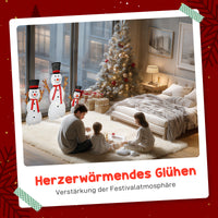 Schneemann Familie 3-teilig LED Beleuchtung Außendekoration Weihnachten