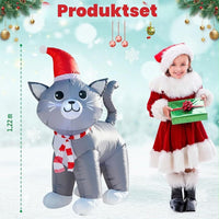 122cm Aufblasbare LED Katze Weihnachten Figur Dekoration