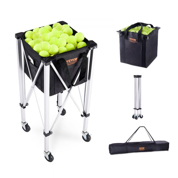 Faltbarer Tennisballbehälter 180 Bälle Ballwagen Aluminium Rollen
