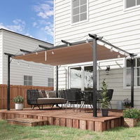 Pergola Pavillon einstellbares Stoffdach 3x4m Aluminium Terrassenüberdachung